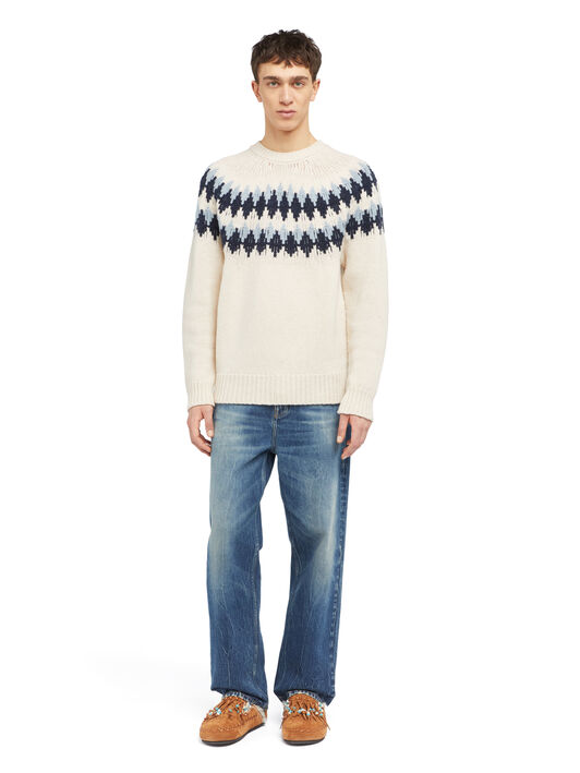 Alanui Sweet Winter Sweater Chalk-Midnight LMHE016E25KNI001