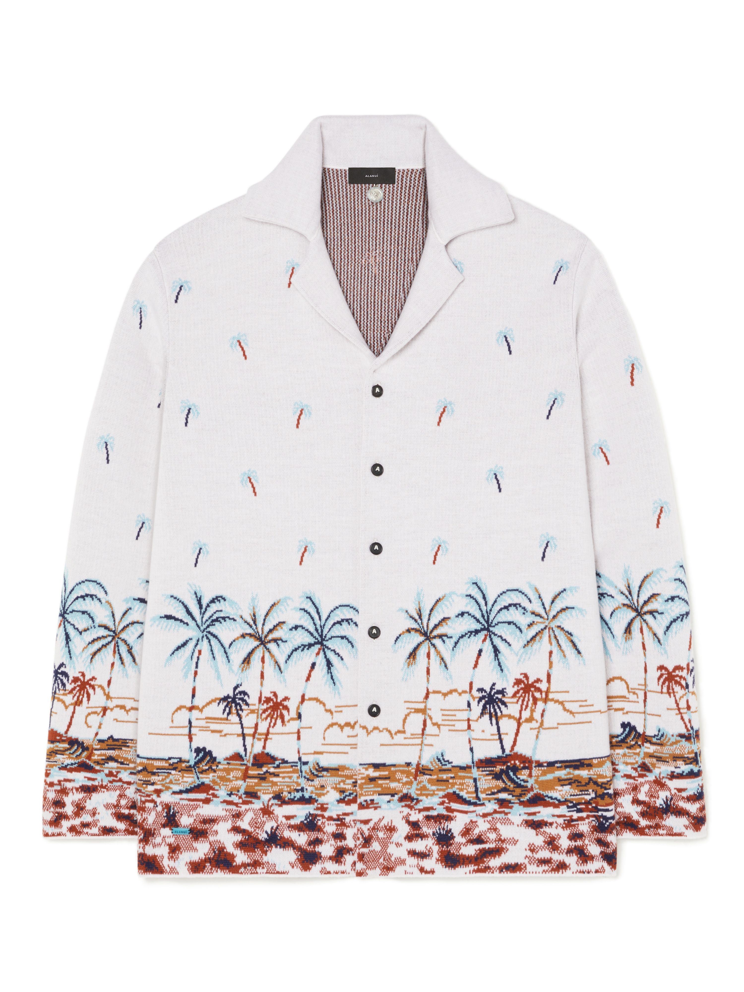Alanui The Tale Of Hawaiian Shirt Chalk-Sky Blue LWHY004R25KNI001