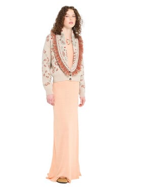 Alanui Bandana Jacquard Cardi-Bomber Chalk-Coral
