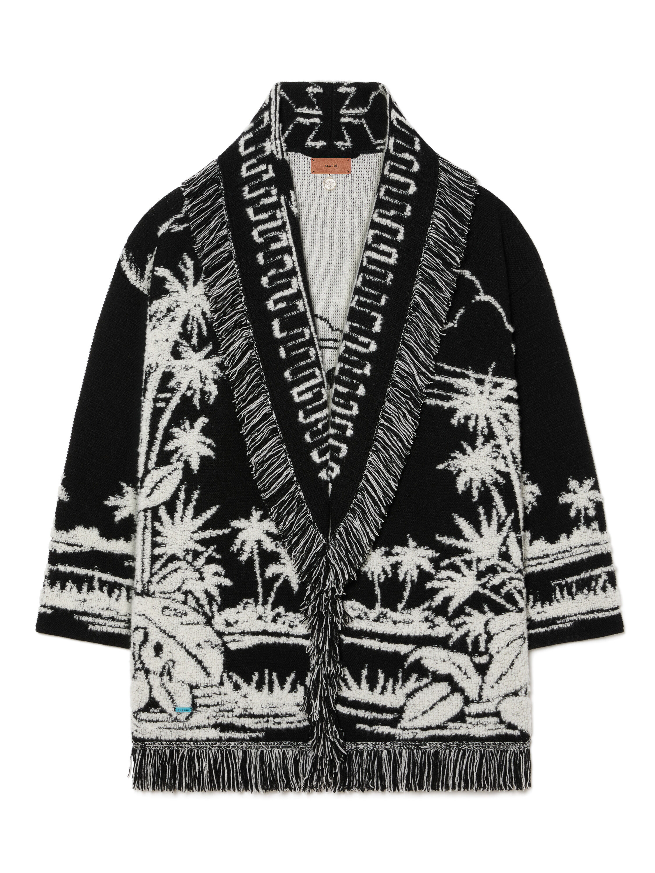 Alanui Palm Grove Tales Cardigan Black LWHB064E25KNI00D