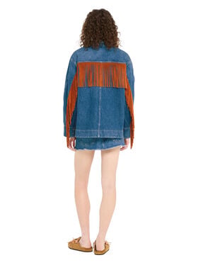 Alanui Golden Dusk Denim Overshirt Medium Wash Denim