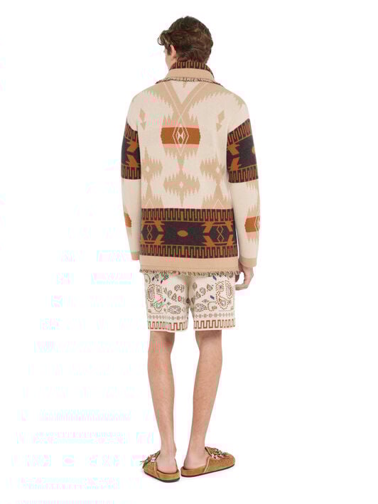 Alanui Icon Jacquard Cardigan Chalk-Cococa Delight LMHB038R26KNI002