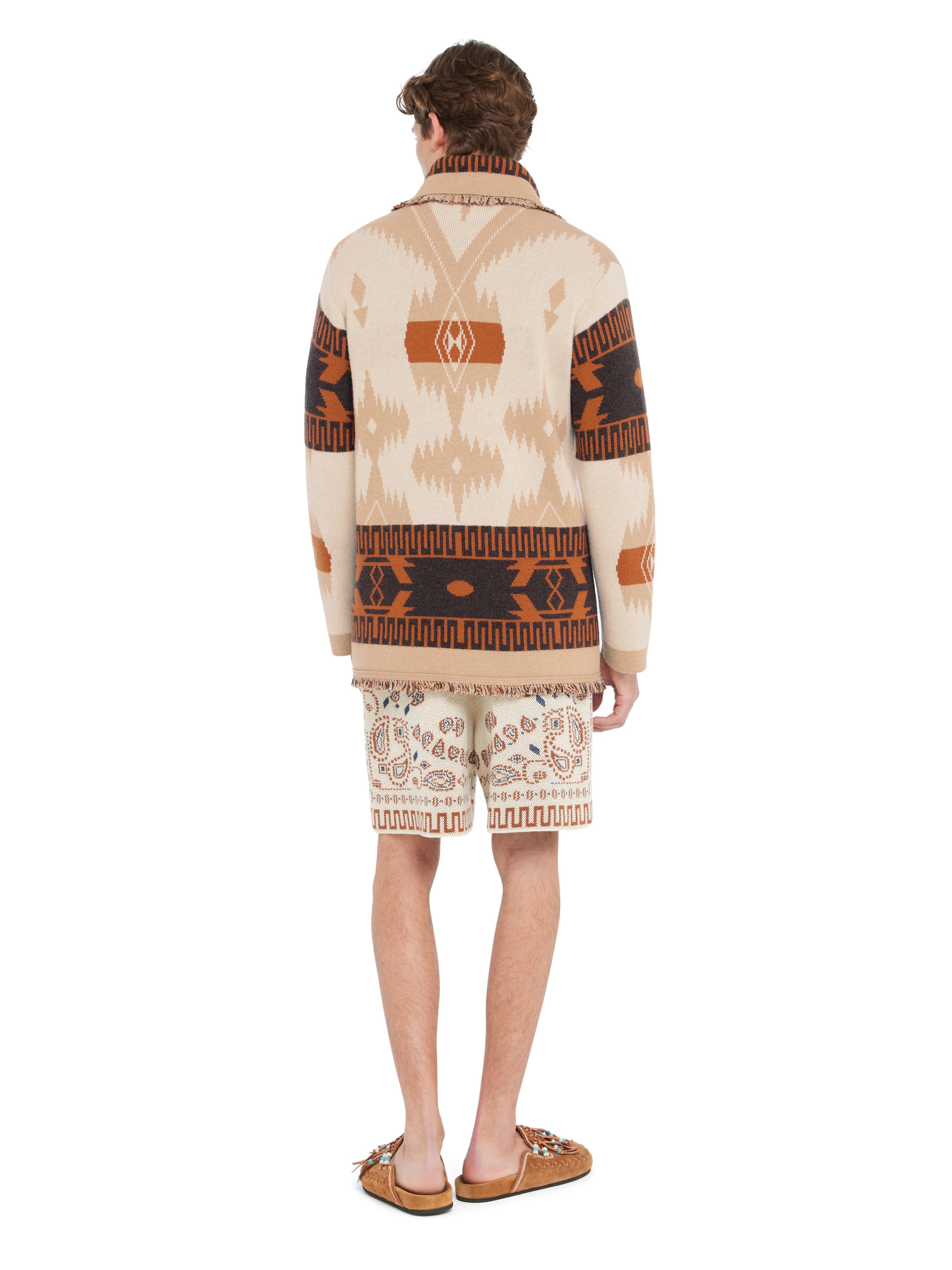 Alanui Icon Jacquard Cardigan Chalk-Cococa Delight LMHB038R26KNI002