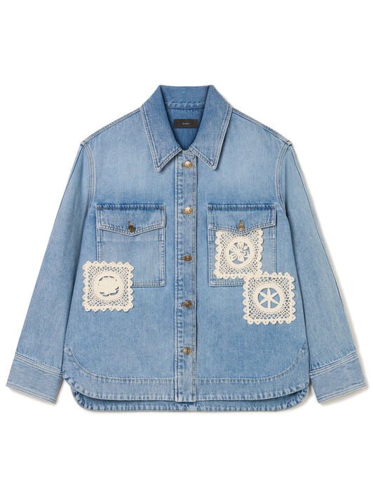 Alanui Island’S Diary Denim Overshirt Light Wash Denim LWYD004R26DEN002 Alanui Island’S Diary Denim Overshirt Light Wash Denim LWYD004R26DEN002