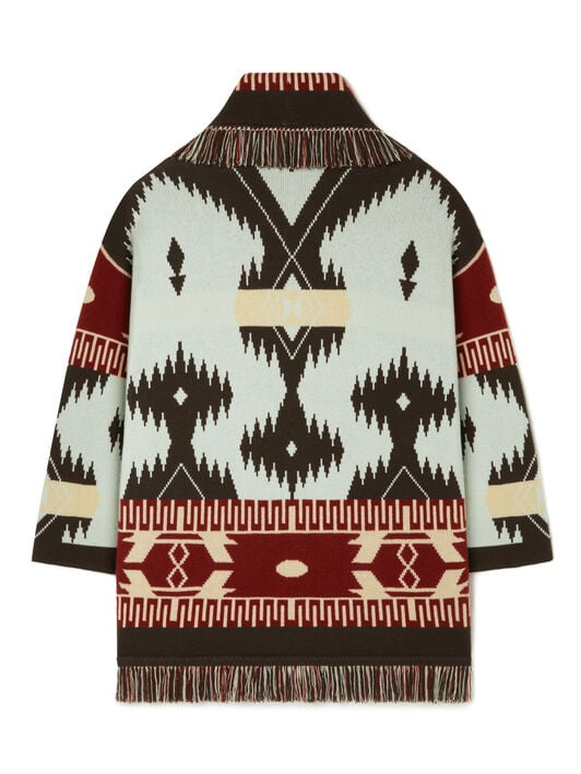 Alanui Icon Jacquard Cardigan Wave-Sandal Wood LWHB064R26KNI027