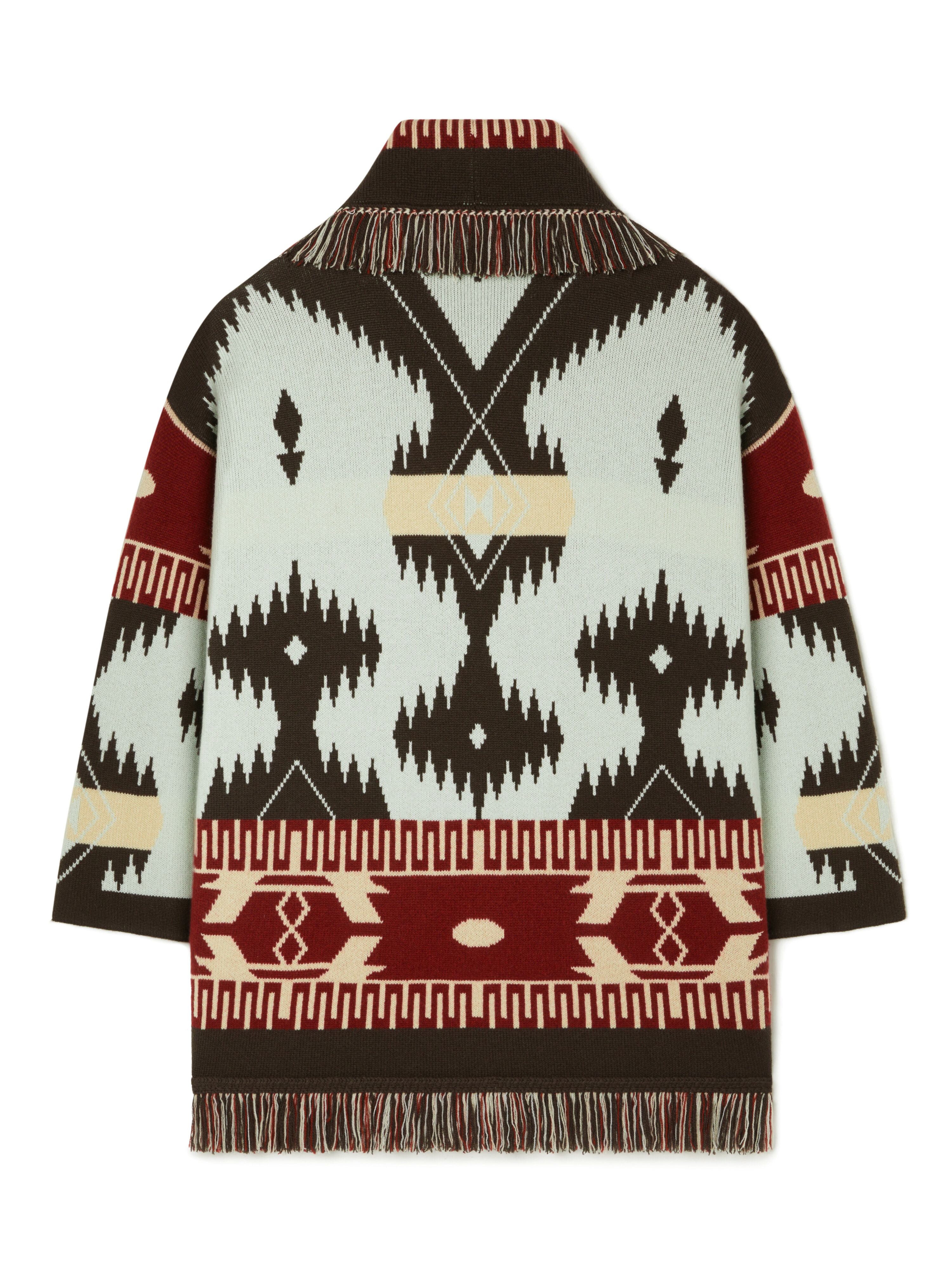 Alanui Icon Jacquard Cardigan Wave-Sandal Wood LWHB064R26KNI027