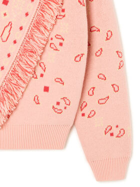 Alanui Bandana Jacquard Cardi-Bomber Calendula-Rosy Spike