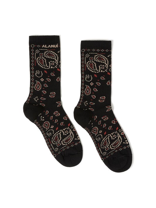 Alanui Bandana Socks Black-Furnace LWRA007R25KNI001 Alanui Bandana Socks Black-Furnace LWRA007R25KNI001