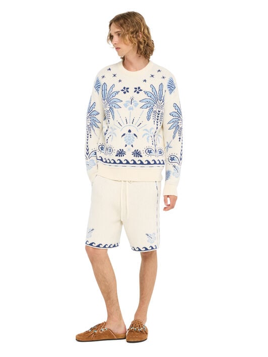 Alanui Echoes Of The Island Bermuda Chalk-Light Blue LMHM004R26KNI001 Alanui Echoes Of The Island Bermuda Chalk-Light Blue LMHM004R26KNI001