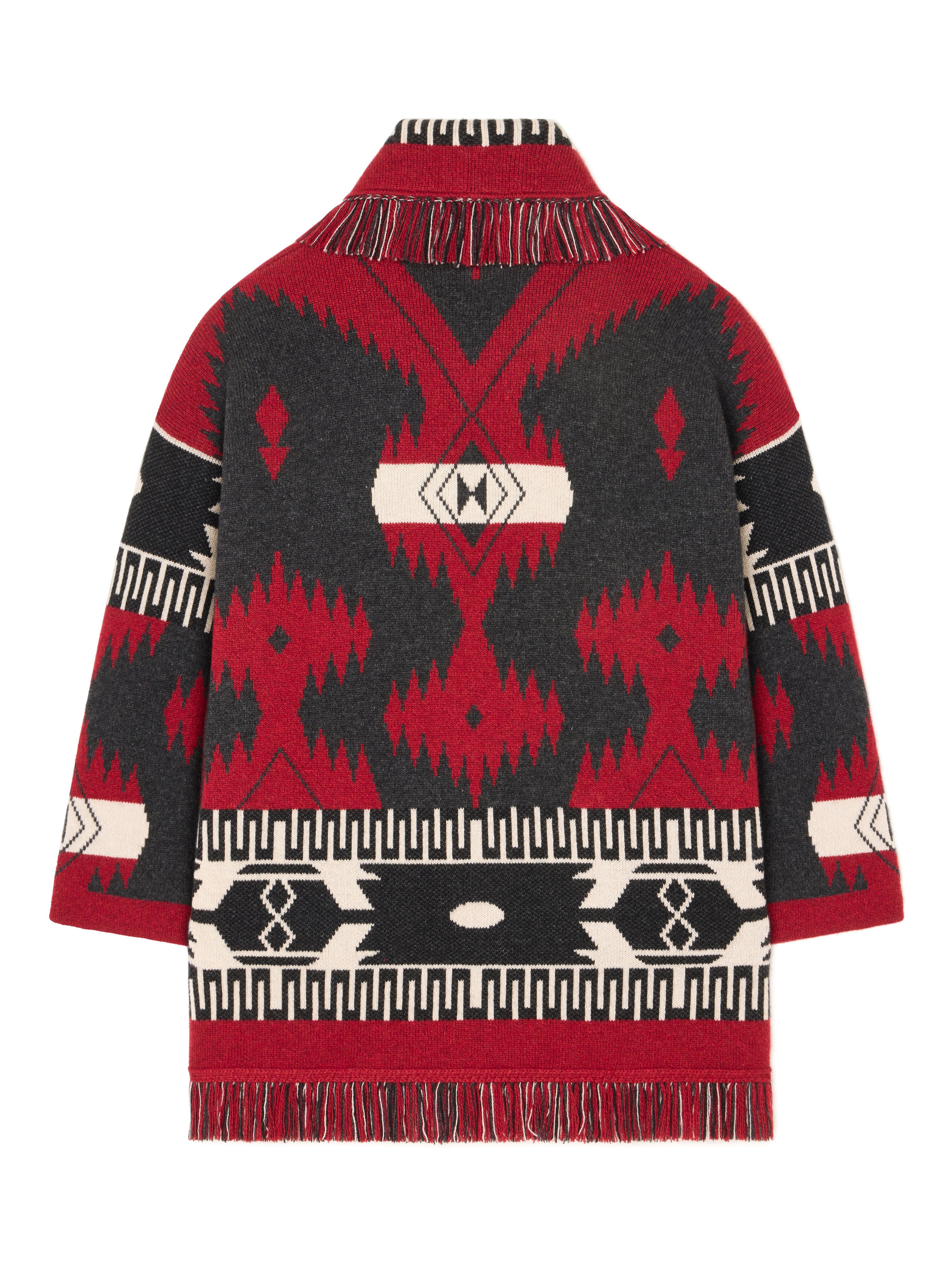 Alanui Icon Jacquard Cardigan Ruby-Charcoal LWHB064E25KNI002