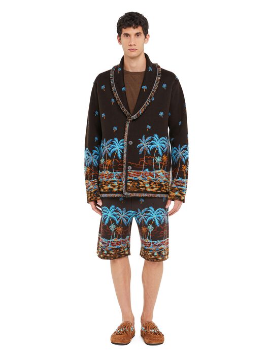 Alanui The Tale Of Hawaiian Cardigan Coffee-Linseed LMHB039R25KNI002