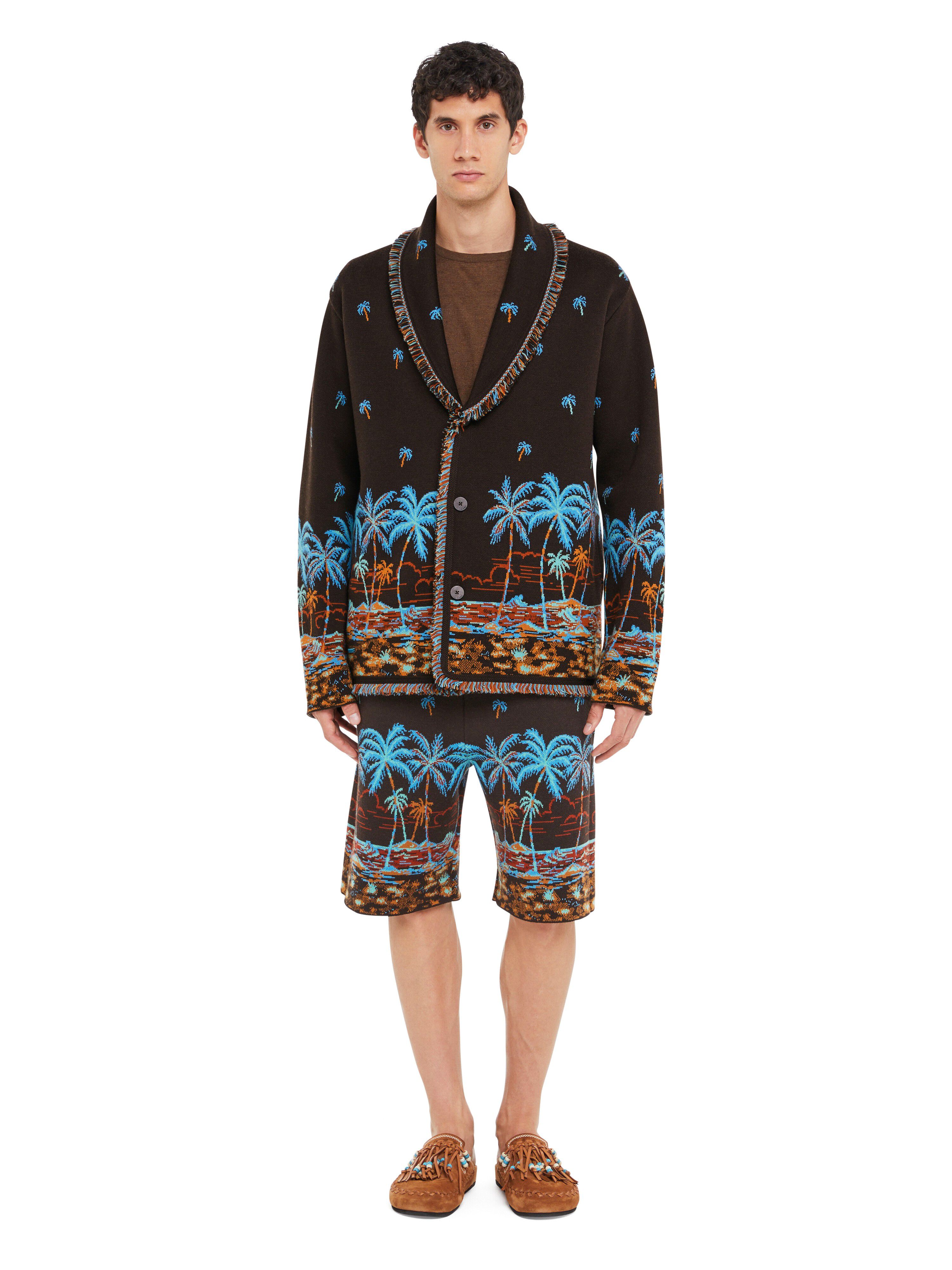 Alanui The Tale Of Hawaiian Cardigan Coffee-Linseed LMHB039R25KNI002