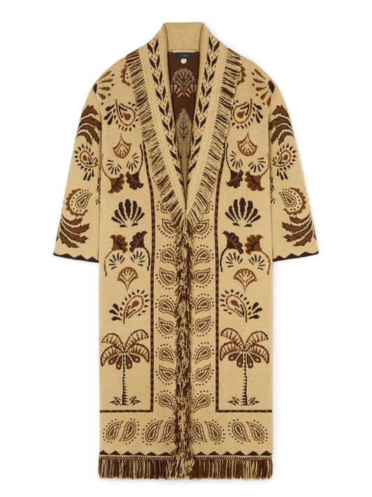 Alanui Wild Wonder Foulard Coat Sand-Coffee LWHQ003R25KNI002
