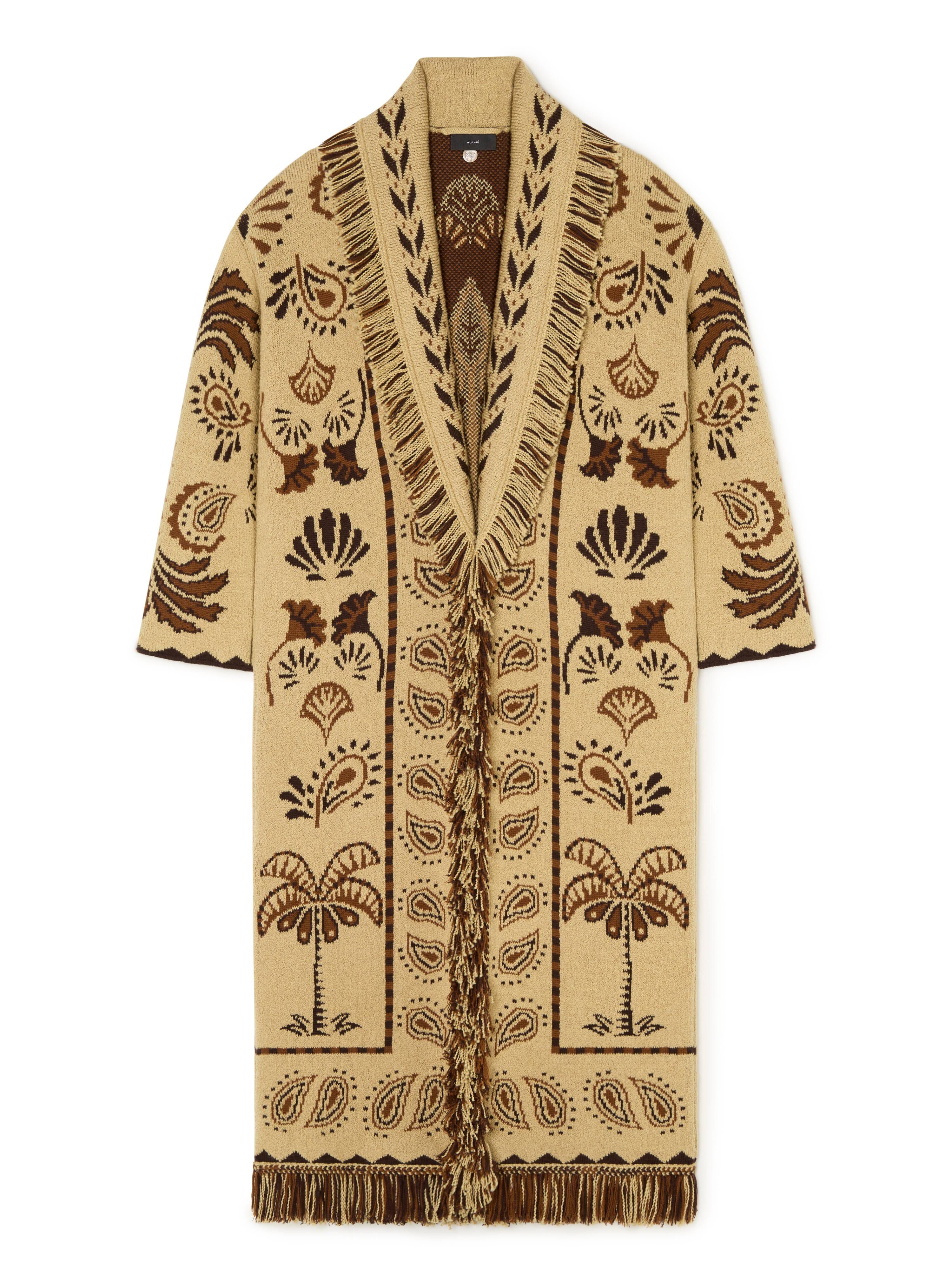 Alanui Wild Wonder Foulard Coat Sand-Coffee LWHQ003R25KNI002