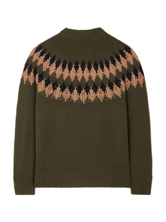 Alanui Sweet Winter Sweater Olive-Camel LMHE016E25KNI001