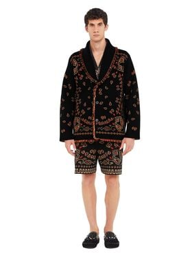 Alanui Bandana Jacquard Cardigan Black-Furnace