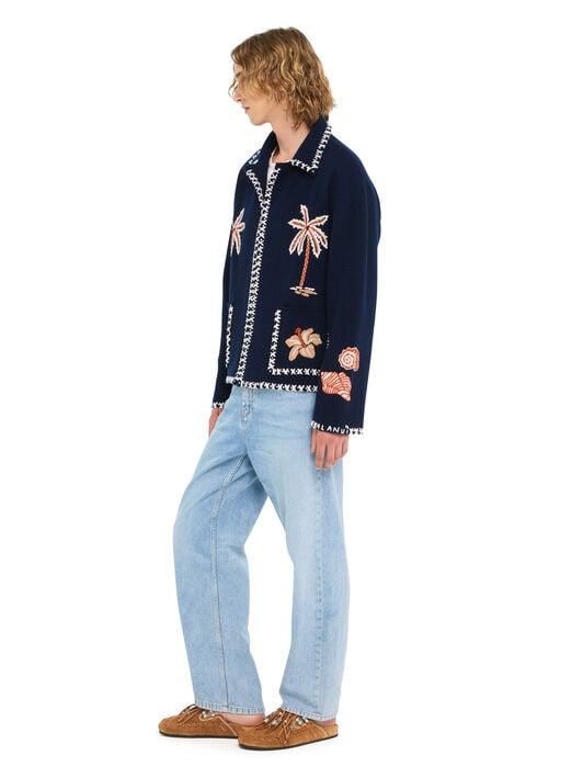 Alanui Remember Me Jacket Deep Blue LMHQ002R26KNI001 Alanui Remember Me Jacket Deep Blue LMHQ002R26KNI001