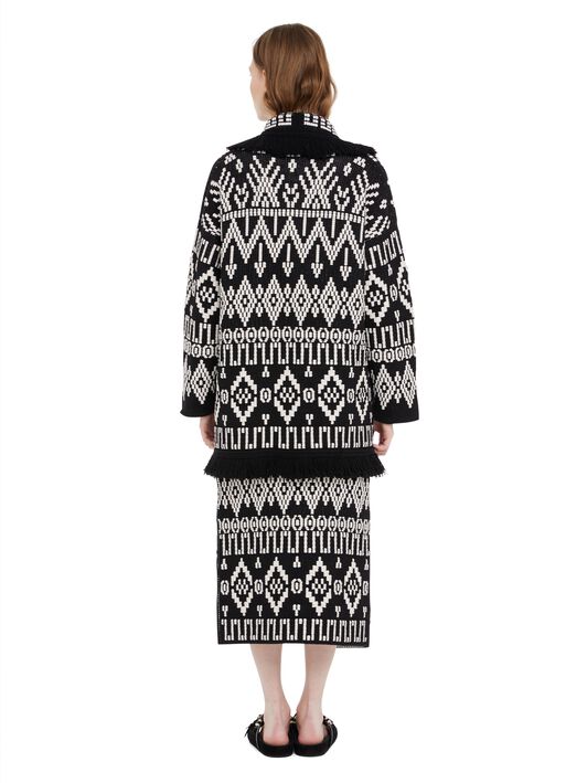 Alanui Jungle Beat Cardigan Black-White LWHB064R25KNI003