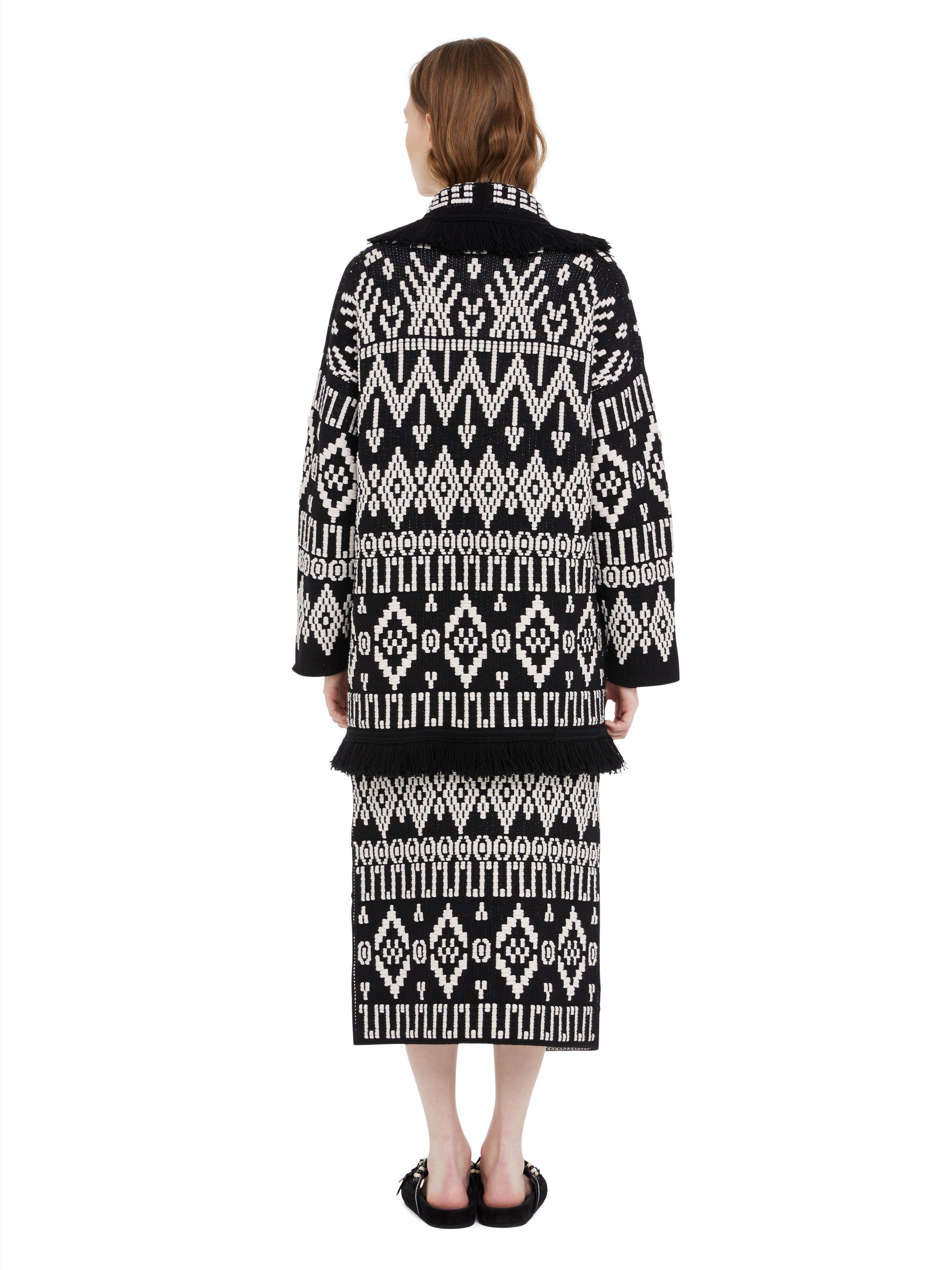 Alanui Jungle Beat Cardigan Black-White LWHB064R25KNI003