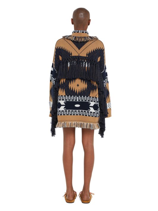 Alanui African Vibes Cardigan Deep Blue-Sand LWHB064R25KNI007