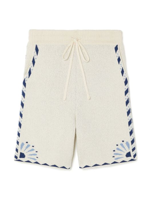 Alanui Wild Wonder Foulard Shorts Chalk-Indigo LMHM004R25KNI003
