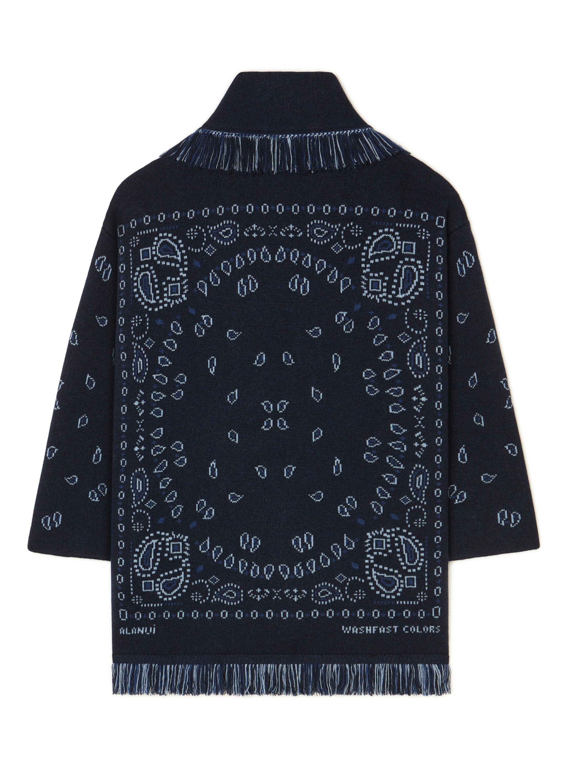Alanui Bandana Jacquard Cardigan Midnight Blue-Multicolor LWHB064E25KNI001
