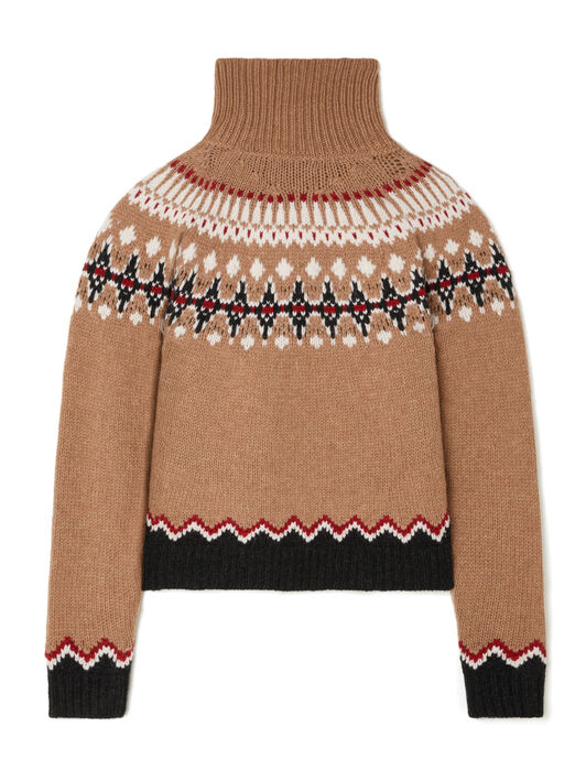 Alanui Sweet Winter Turtleneck Camel-Multicolor LWHF001E25KNI001