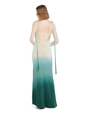 Alanui Wave Bloom Dress Green Tide-Chalk