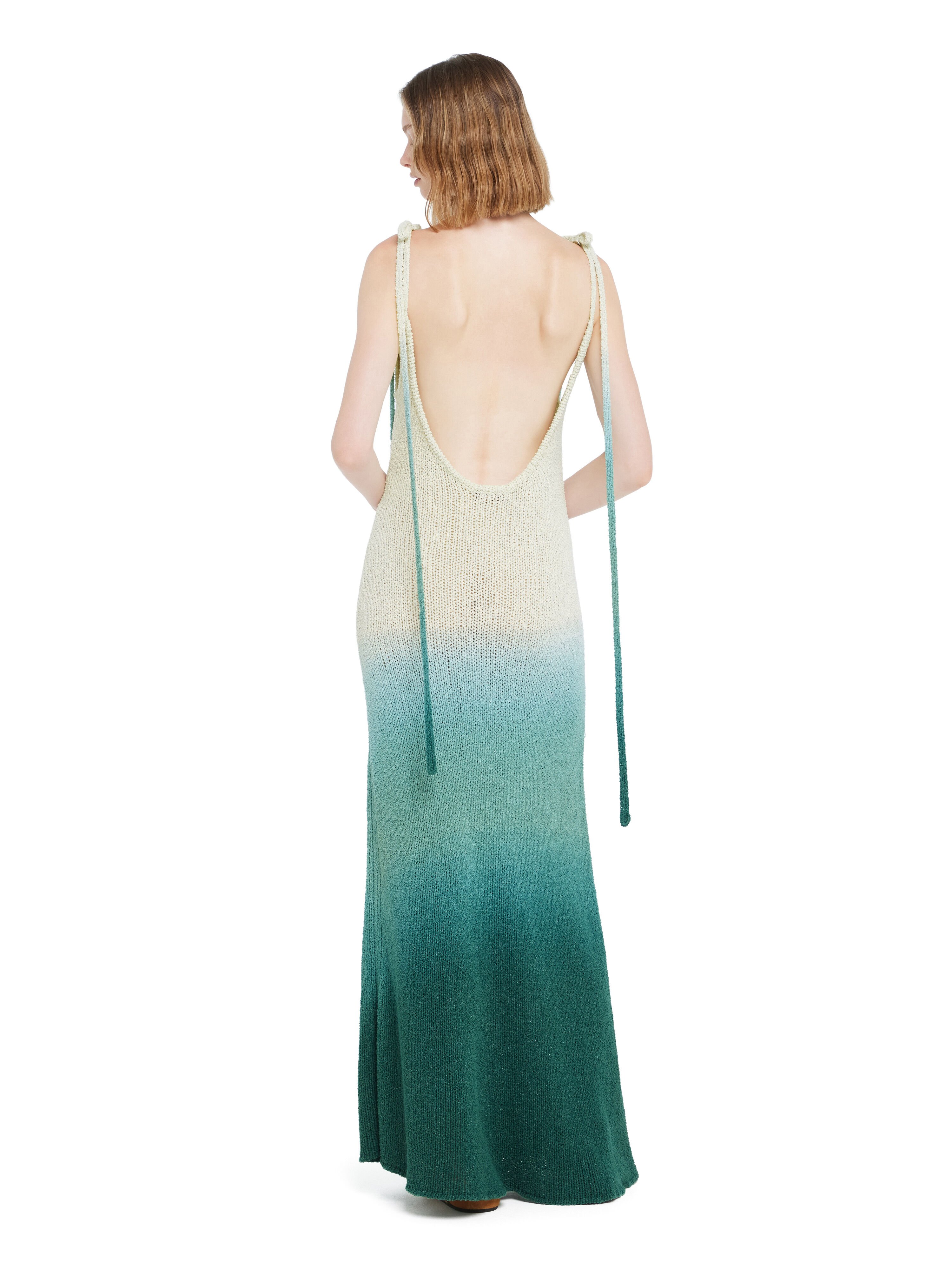 Alanui Wave Bloom Dress Green Tide-Chalk LWHI05DR26KNI001