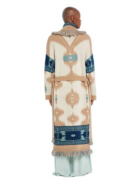 Alanui Icon Jacquard Coat Chalk-Sand