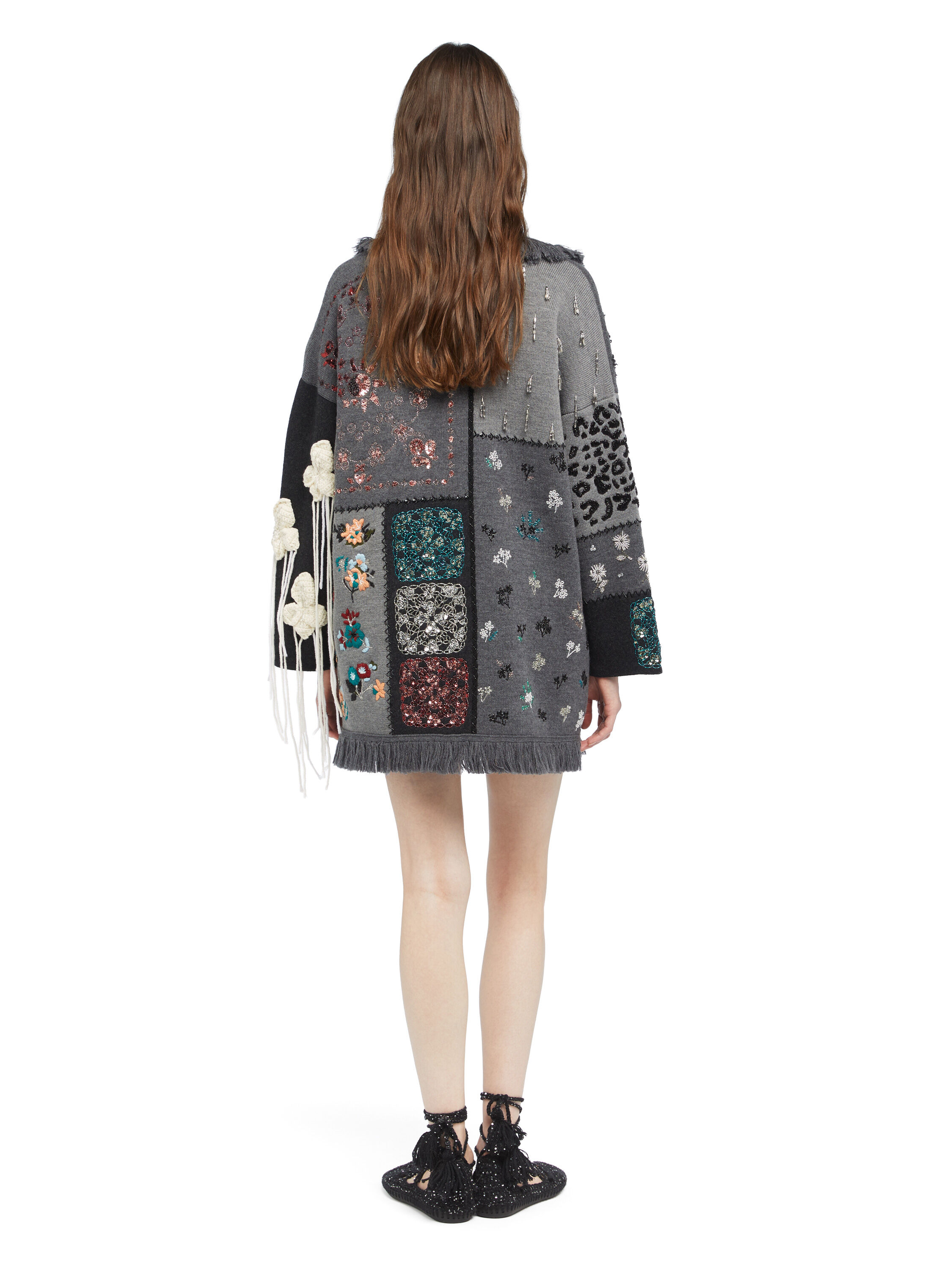 Alanui Midnight In Manhattan Cardigan Charcoal LWHB064E25KNI007