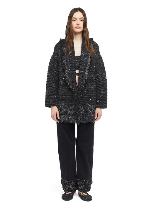 Alanui City Lights Cardigan Black-Silver LWHB064E25KNI006