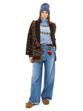 Alanui Bandana Jacquard Cardigan Coffee-Multicolor LWHB064E24KNI002