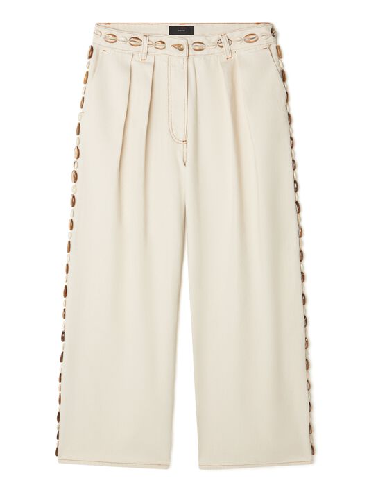 Alanui Ocean Dream Denim Pants White Raw Denim LWYB003R25DEN002