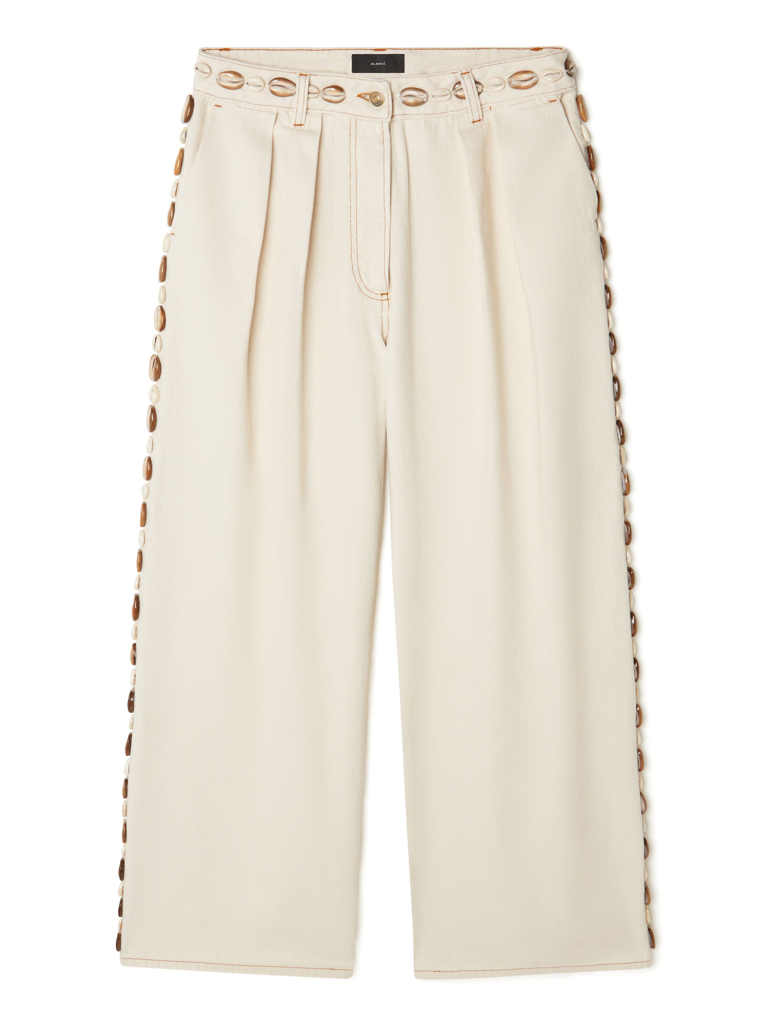 Alanui Ocean Dream Denim Pants White Raw Denim LWYB003R25DEN002