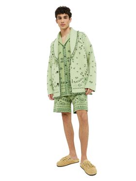 Alanui Bandana Jacquard Cardigan Jade-Multicolor LMHB039R24KNI001