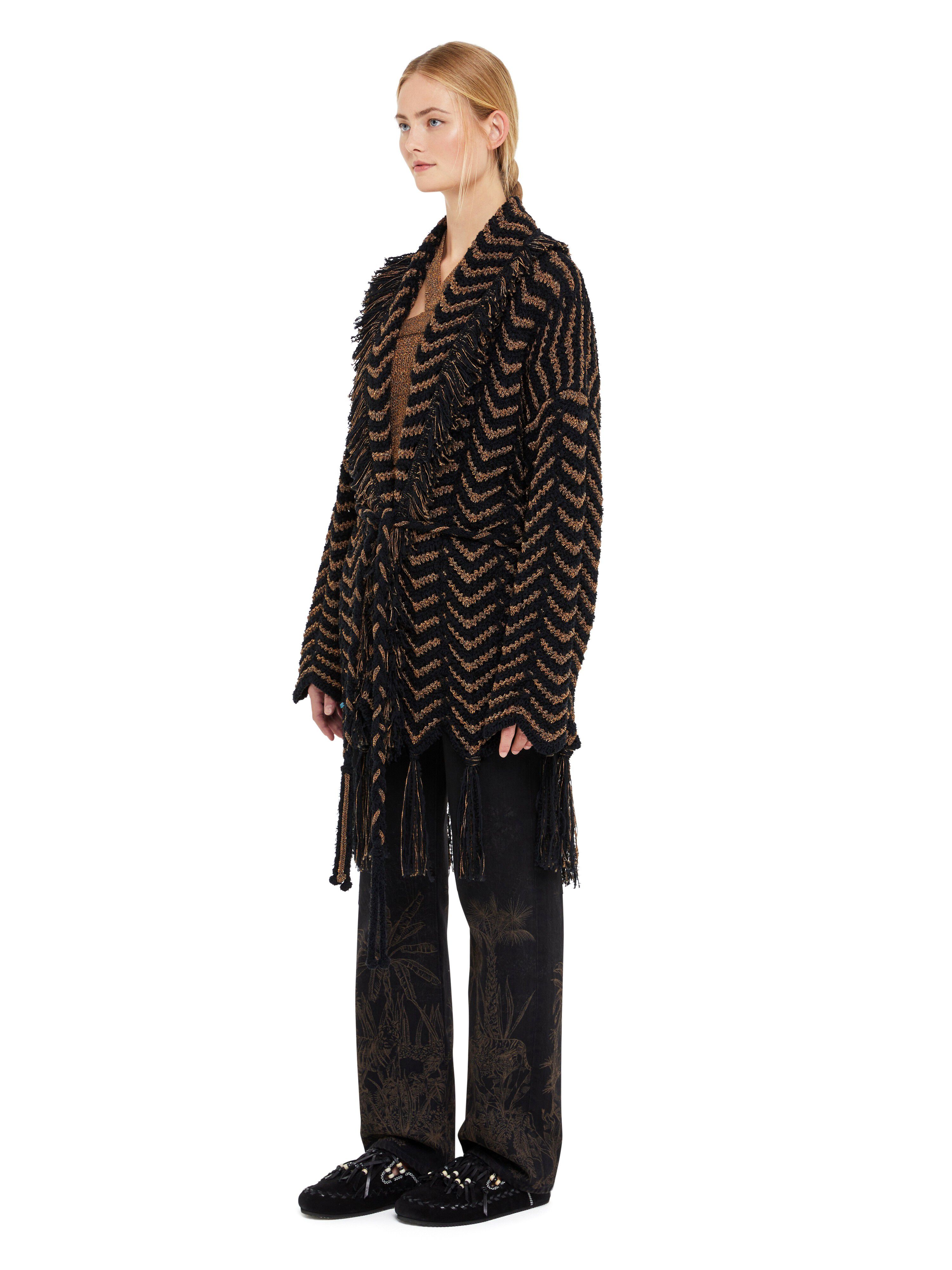 Alanui Shady Beach Cardigan Black-Pecan LWHB064R25KNI006
