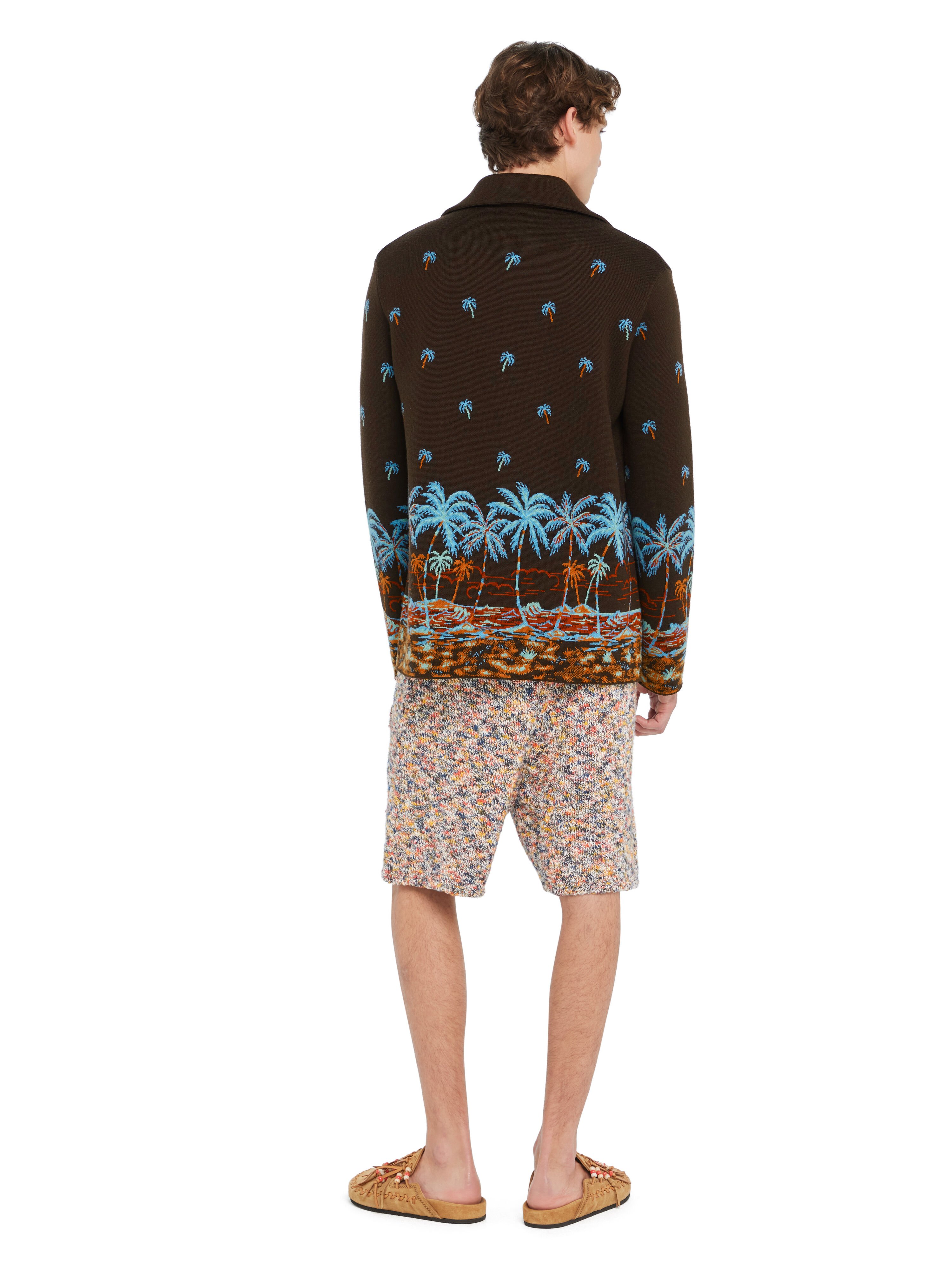 Alanui The Tale Of Hawaiian Shirt Coffee-Linseed LMHY004R26KNI001