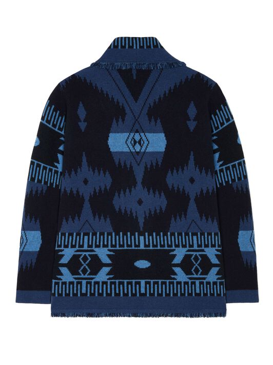 Alanui Icon Jacquard Cardigan Midnight Blue-Evening Blue LMHB038E24KNI001