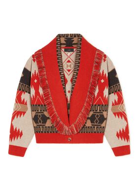 Alanui Icon Jacquard Cardi-Bomber Replica Blue LWEH001R25FAB001