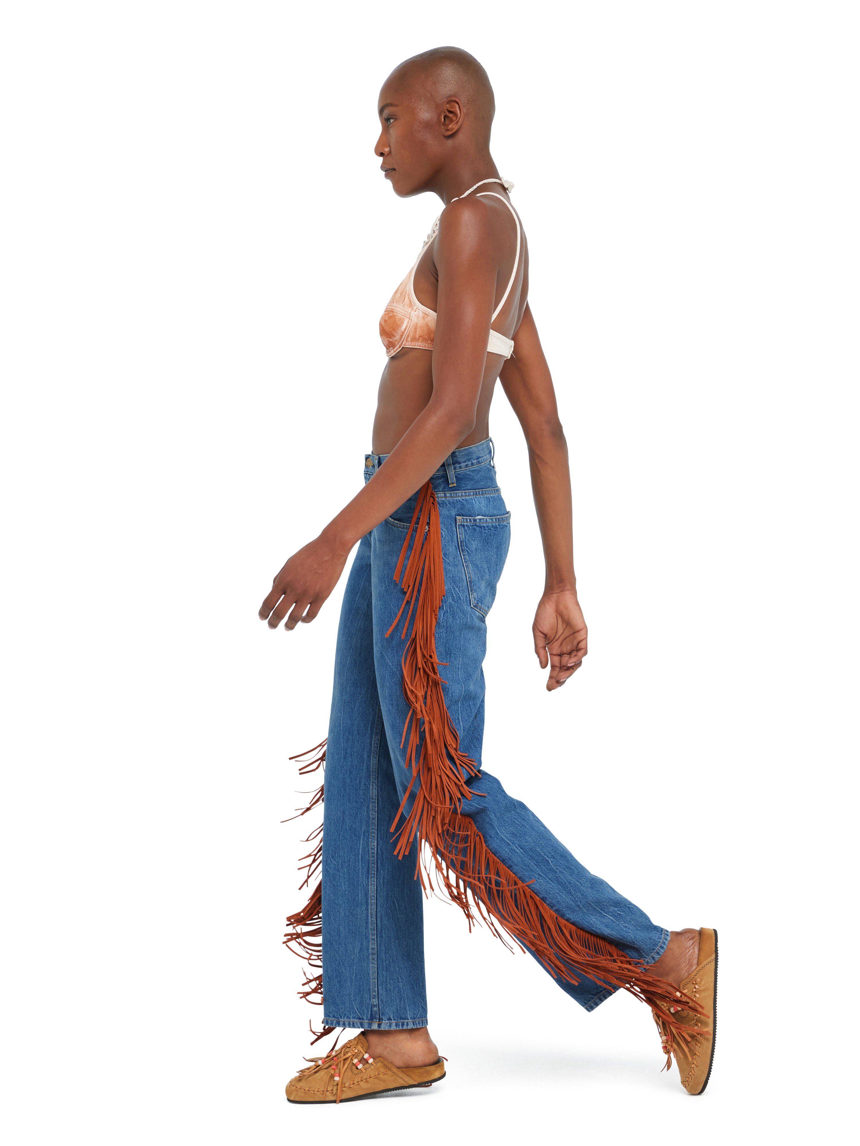 Alanui Golden Dusk Denim Pants Medium Wash Denim LWYA019R26DEN001 Alanui Golden Dusk Denim Pants Medium Wash Denim LWYA019R26DEN001