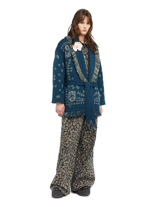 Alanui Bandana Jacquard Cardigan Arbour-Multicolor LWHB064E25KNI001