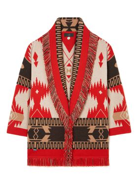 Alanui Icon Jacquard Cardigan Sand Fire LWHB064F23KNI001