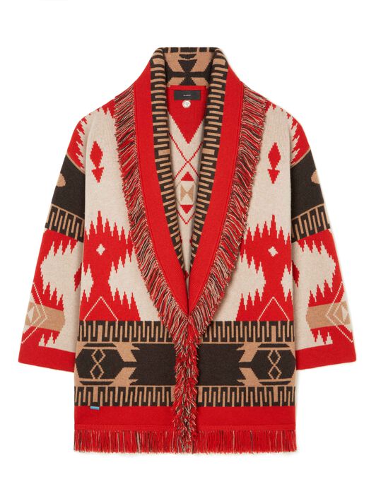 Alanui Icon Jacquard Cardigan Sand Fire LWHB064F23KNI001