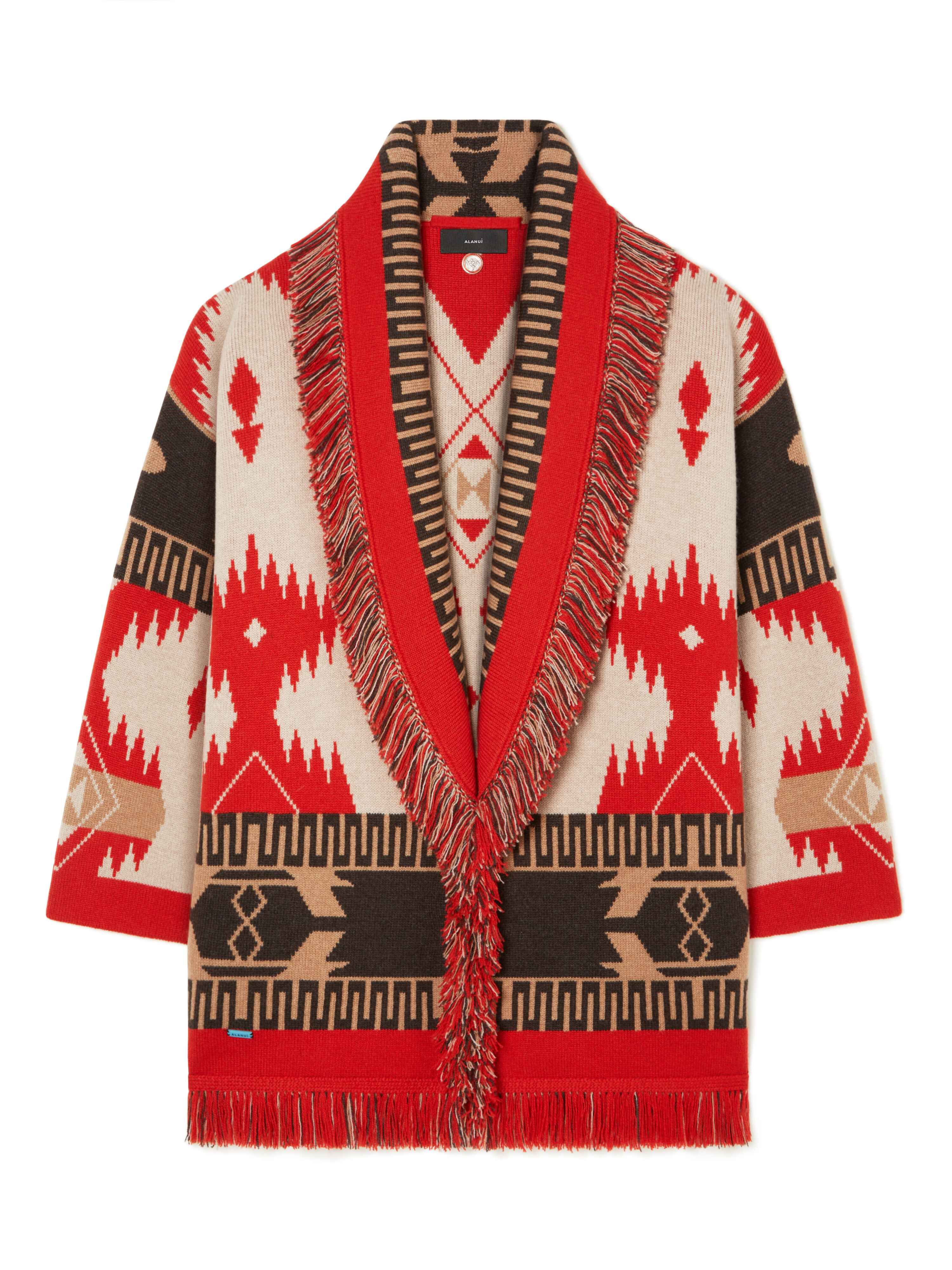 Alanui Icon Jacquard Cardigan Sand Fire LWHB064F23KNI001