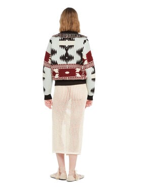 Alanui Icon Jacquard Cardi-Bomber Wave-Sandal Wood