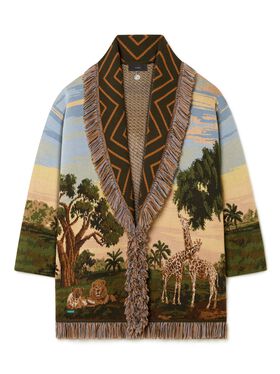 Alanui Savannah Sunrise Cardigan Black-Multicolor LWHB064R25KNI00B