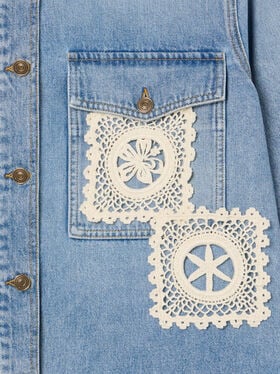 Alanui Island’s Diary Denim Overshirt Light Wash Denim