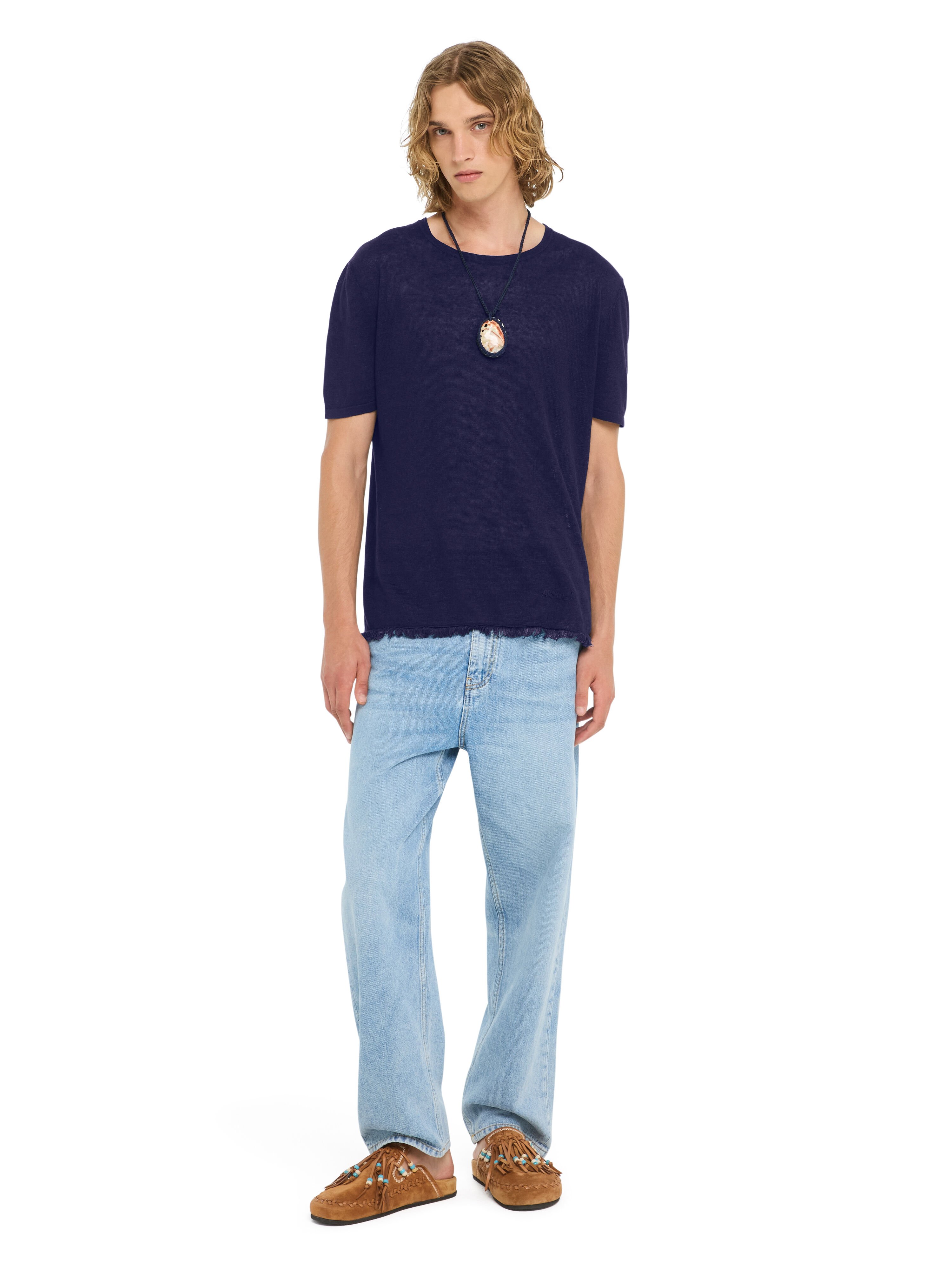 Alanui T-Shirt Indigo LMHW002R26KNI001 Alanui T-Shirt Indigo LMHW002R26KNI001