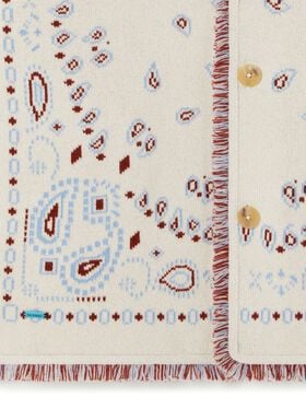 Alanui Bandana Jacquard Cardigan Chalk-Marsala